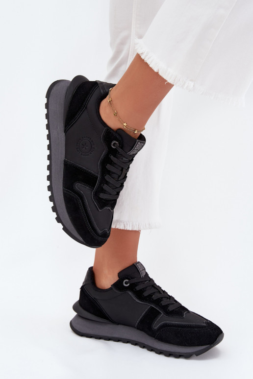 Peau Chaussures modèle baskets Féminin Big Star OO274529 HI-POLY SYSTEM couleur noire Peau Chaussures modèle baskets Féminin Big Star OO274529 HI-POLY SYSTEM couleur noire