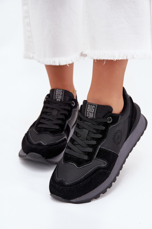 Peau Chaussures modèle baskets Féminin Big Star OO274529 HI-POLY SYSTEM couleur noire Peau Chaussures modèle baskets Féminin Big Star OO274529 HI-POLY SYSTEM couleur noire