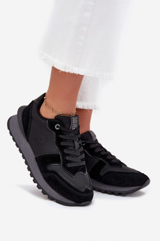 Peau Chaussures modèle baskets Féminin Big Star OO274529 HI-POLY SYSTEM couleur noire Peau Chaussures modèle baskets Féminin Big Star OO274529 HI-POLY SYSTEM couleur noire