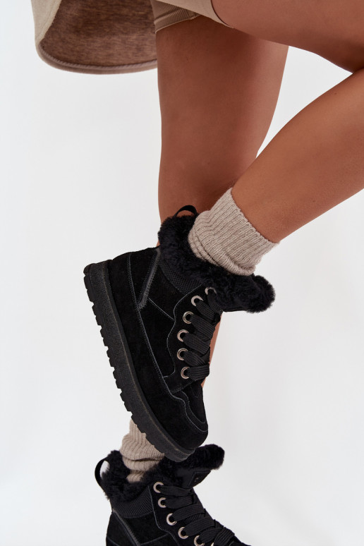 en daim Bottes de neige chaussures Féminin avec une plateforme avec un manteau de fourrure Big Star SS274369 couleur noire en daim Bottes de neige chaussures Féminin avec une plateforme avec un manteau de fourrure Big Star SS274369 couleur noire