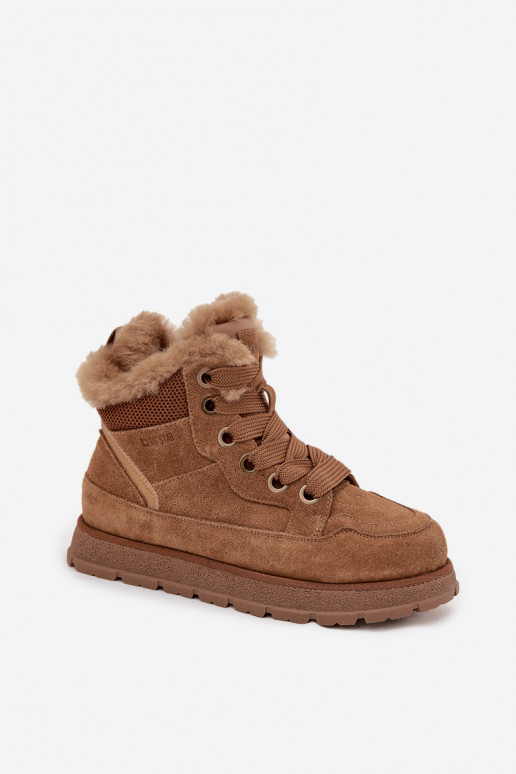en daim Bottes de neige chaussures Féminin avec une plateforme avec un manteau de fourrure Big Star SS274370 marron en daim Bottes de neige chaussures Féminin avec une plateforme avec un manteau de fourrure Big Star SS274370 marron