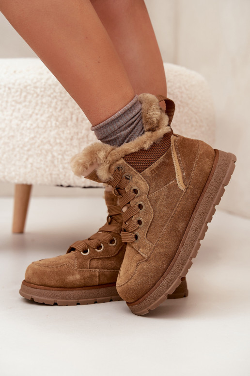 en daim Bottes de neige chaussures Féminin avec une plateforme avec un manteau de fourrure Big Star SS274370 marron en daim Bottes de neige chaussures Féminin avec une plateforme avec un manteau de fourrure Big Star SS274370 marron