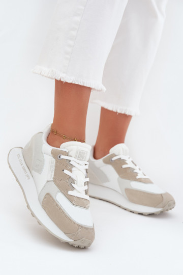 Peau Chaussures modèle baskets Féminin Big Star OO274563 Hi-Poly System couleur blanche