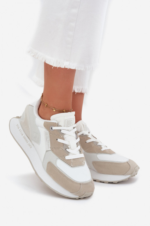 Peau Chaussures modèle baskets Féminin Big Star OO274563 Hi-Poly System couleur blanche Peau Chaussures modèle baskets Féminin Big Star OO274563 Hi-Poly System couleur blanche