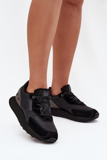 Peau Chaussures modèle baskets Féminin Big Star OO274562 Hi-Poly System couleur noire