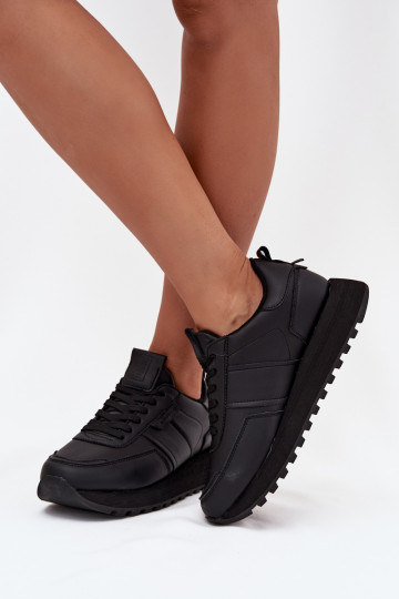Peau Chaussures modèle baskets Féminin avec une plateforme Big Star OO274573 Hi-Poly System couleur noire 2