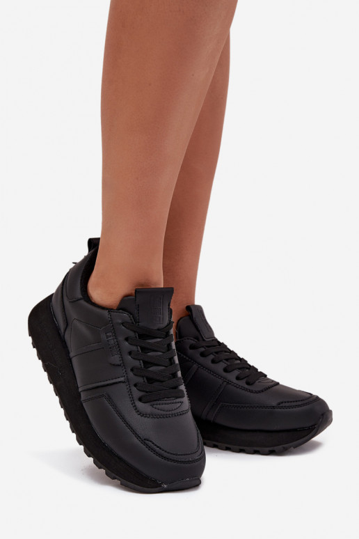 Peau Chaussures modèle baskets Féminin avec une plateforme Big Star OO274573 Hi-Poly System couleur noire Peau Chaussures modèle baskets Féminin avec une plateforme Big Star OO274573 Hi-Poly System couleur noire