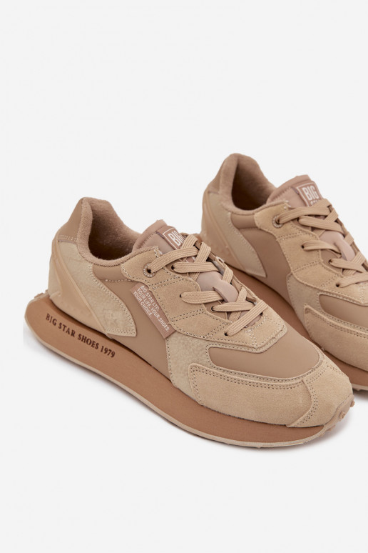 Leer Sneakers model schoenen Het heeftnnen Big Star OO174298 Hi-Poly System beige