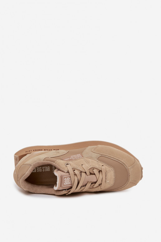 Peau Chaussures modèle baskets Mâle Big Star OO174298 Hi-Poly System beige