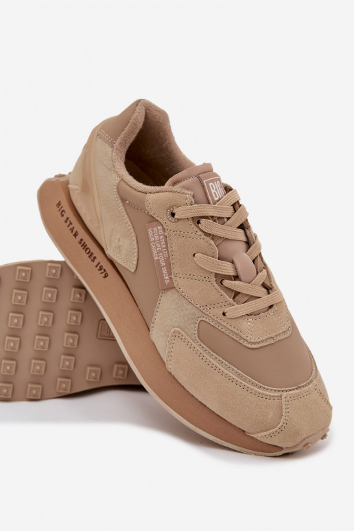 Peau Chaussures modèle baskets Mâle Big Star OO174298 Hi-Poly System beige