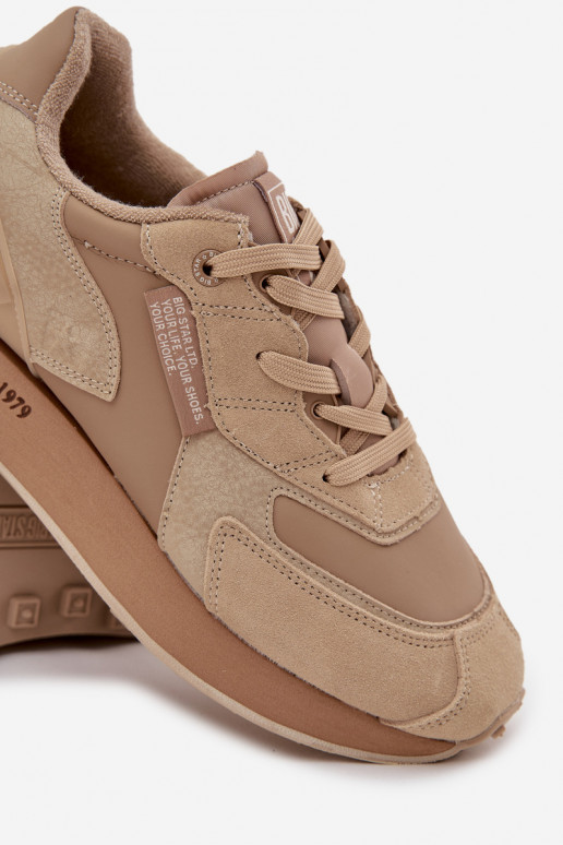 Haut Sneakers Stilvollllschuhe Männlich Big Star OO174298 Hi-Poly System Beige