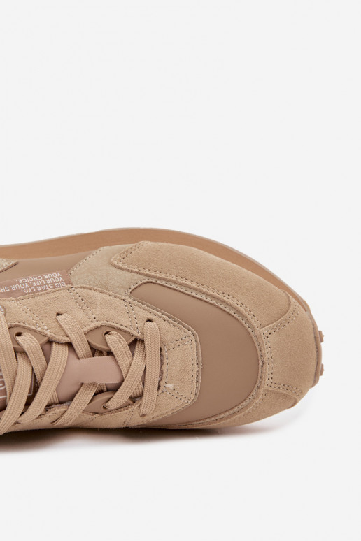 Peau Chaussures modèle baskets Mâle Big Star OO174298 Hi-Poly System beige