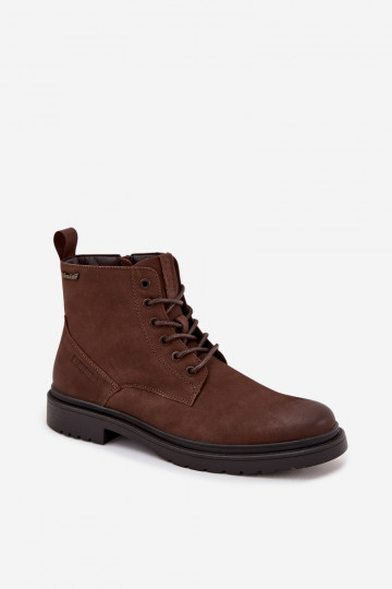 Leder warme Herren Stiefeletten Big Star OO174149 schokoladenfarben