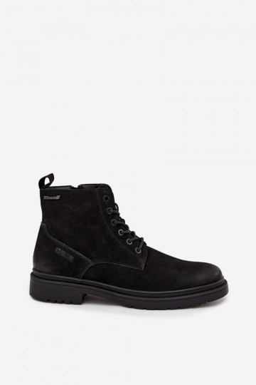 Bottines en cuir chaudes pour hommes Big Star OO174148 noires 2