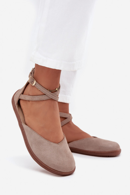 Ballerinas aus INildleder Feminin Barefoot mit Streifen Zazoo 191 graue Farbe