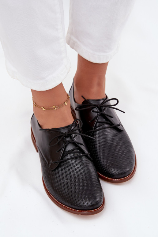 Peau chaussures Féminin Style élégant avec des lacets Zazoo 4238 couleur noire Peau chaussures Féminin Style élégant avec des lacets Zazoo 4238 couleur noire