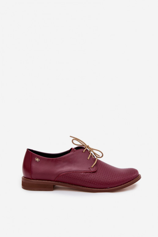 Haut Schuhe Feminin Eleganter Stil mit Schnürsenkeln Zazoo 4238 Burgund Haut Schuhe Feminin Eleganter Stil mit Schnürsenkeln Zazoo 4238 Burgund