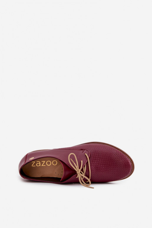Peau chaussures Féminin Style élégant avec des lacets Zazoo 4238 Bourgogne Peau chaussures Féminin Style élégant avec des lacets Zazoo 4238 Bourgogne