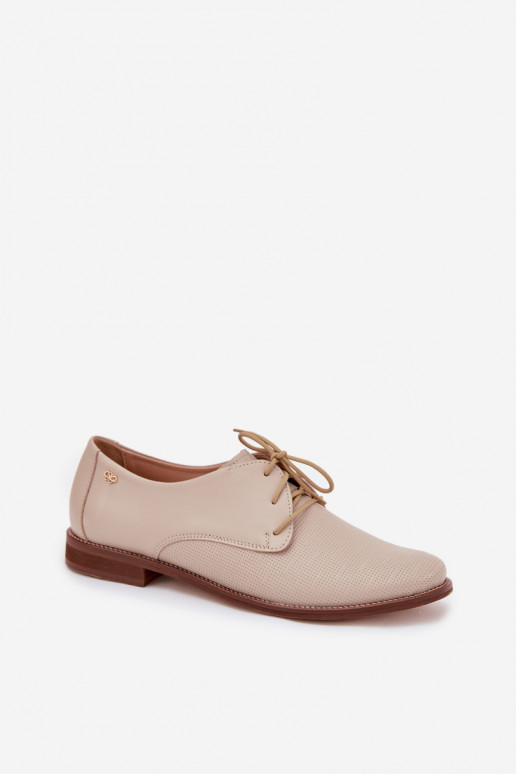 Peau chaussures Féminin Style élégant avec des lacets Zazoo 4238 beige