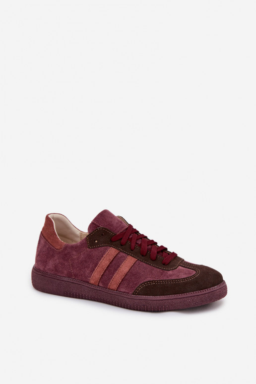 Zazoo N1068 van suède Laag Sneakers model schoenen Dames bordeaux
