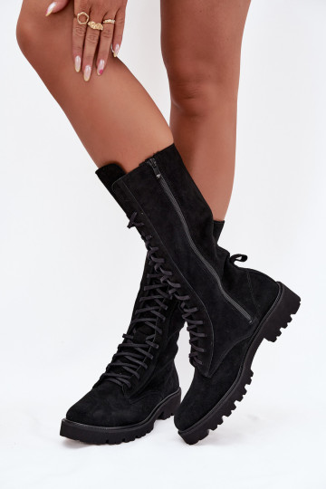 Suede schoenen Met vetersluiting HalverInege de kuit Zazoo 3103 zInart