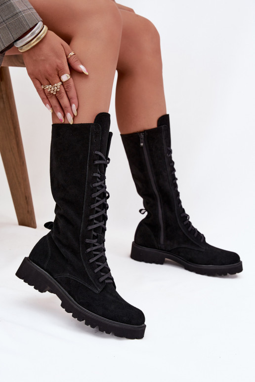 Suede schoenen Met vetersluiting HalverInege de kuit Zazoo 3103 zInart Suede schoenen Met vetersluiting HalverInege de kuit Zazoo 3103 zInart