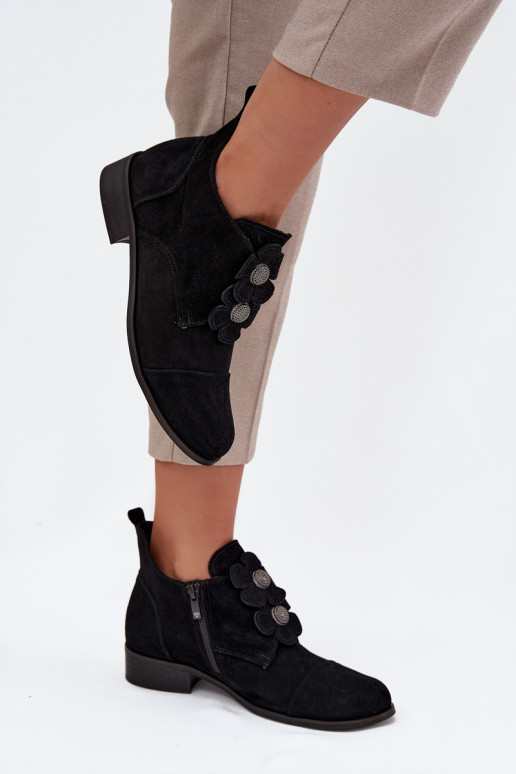 en daim chaussures Féminin Avec des décorationsi avec des motifs florauxkami Zazoo 3080 couleur noire en daim chaussures Féminin Avec des décorationsi avec des motifs florauxkami Zazoo 3080 couleur noire