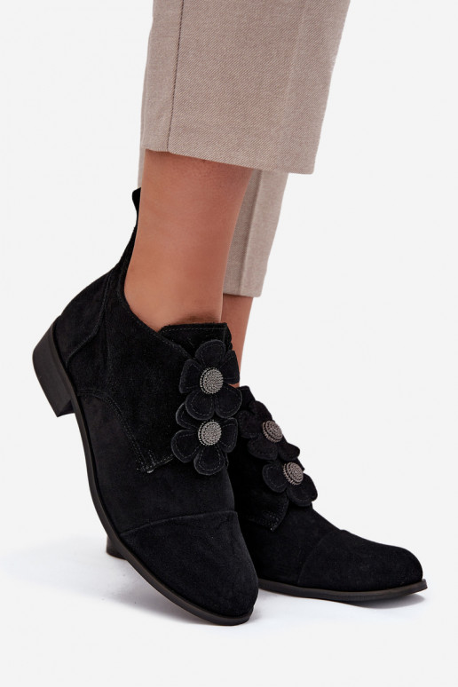 aus INildleder Schuhe Feminin Mit Dekorationeni mit floralen Motivenkami Zazoo 3080 schZuarze Farbe aus INildleder Schuhe Feminin Mit Dekorationeni mit floralen Motivenkami Zazoo 3080 schZuarze Farbe