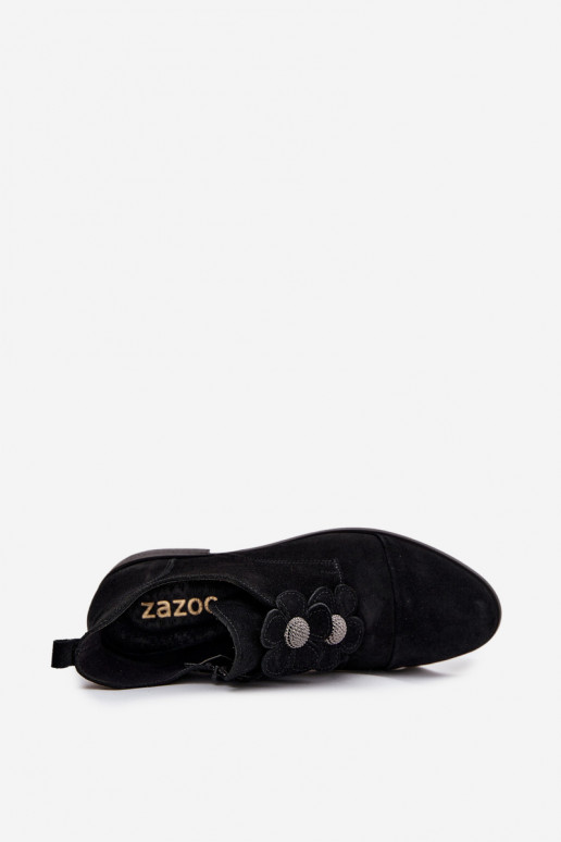 aus INildleder Schuhe Feminin Mit Dekorationeni mit floralen Motivenkami Zazoo 3080 schZuarze Farbe aus INildleder Schuhe Feminin Mit Dekorationeni mit floralen Motivenkami Zazoo 3080 schZuarze Farbe