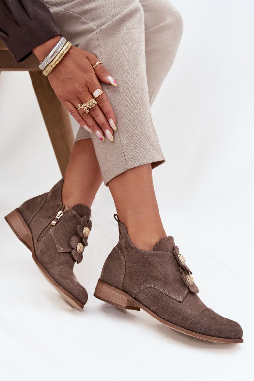 van suède schoenen Dames Met sierlijki met bloemmotievenkami Zazoo 3080 beige van suède schoenen Dames Met sierlijki met bloemmotievenkami Zazoo 3080 beige