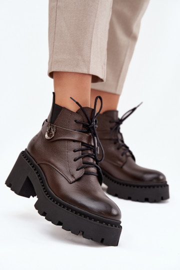 Peau Bottes pour femmes Klocke avec des talons décorés réchauffer Zazoo 60557 CzekoladoÀe 2