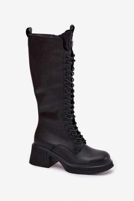 Peau avec des lacets bottes Klocke réchauffer Vinceza 66804 couleur noire Peau avec des lacets bottes Klocke réchauffer Vinceza 66804 couleur noire