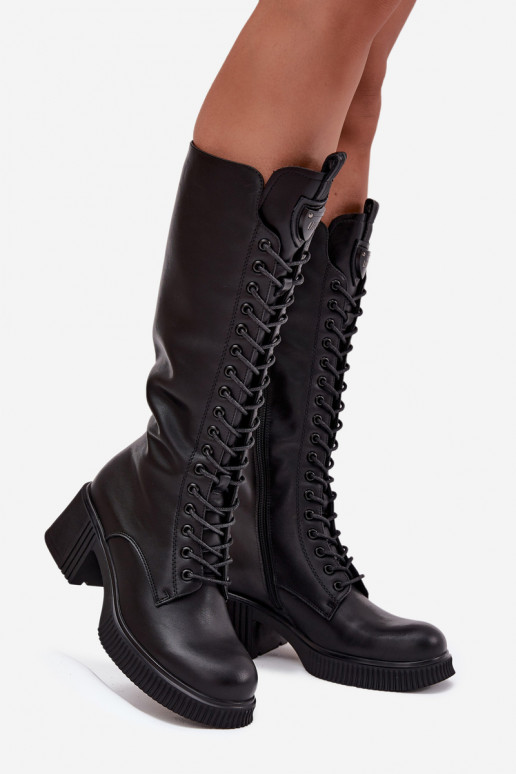 Peau avec des lacets bottes Klocke réchauffer Vinceza 66804 couleur noire Peau avec des lacets bottes Klocke réchauffer Vinceza 66804 couleur noire