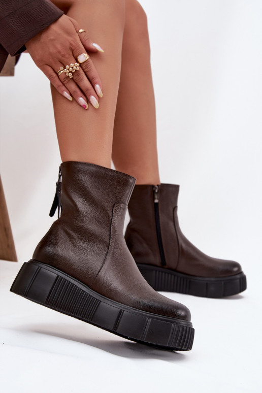 Zazoo 60369 Damenstiefel mit einer Plattform CzekoladoZue Zazoo 60369 Damenstiefel mit einer Plattform CzekoladoZue