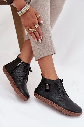 Haut Schuhe Barefoot Feminin Mit Dekorationen Detalem Zazoo 30072 schZuarze Farbe