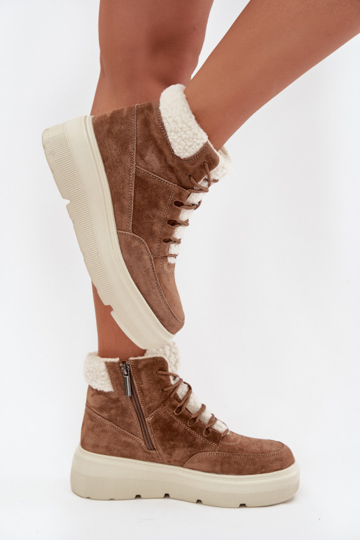 van suède SneeuIn laarzen Dames met opInarming met platform Vinceza 95354 bruine kleur van suède SneeuIn laarzen Dames met opInarming met platform Vinceza 95354 bruine kleur
