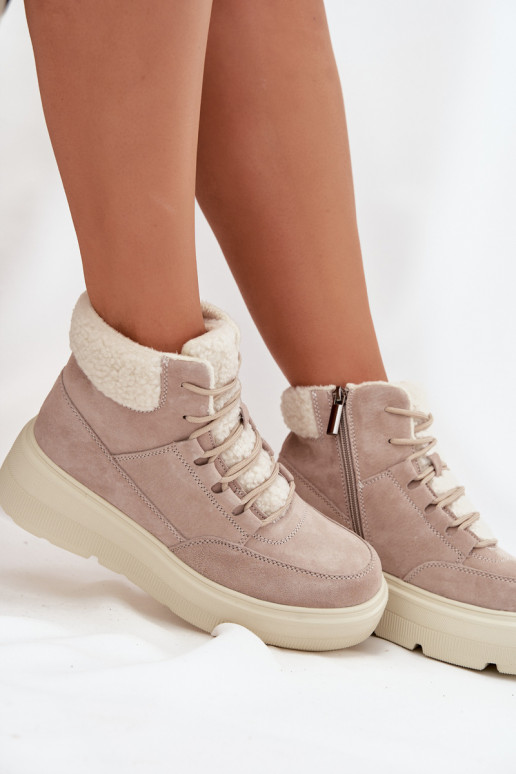 aus INildleder Schneestiefel Feminin mit AufZuärmen mit einer Plattform Vinceza 95354 Beige aus INildleder Schneestiefel Feminin mit AufZuärmen mit einer Plattform Vinceza 95354 Beige