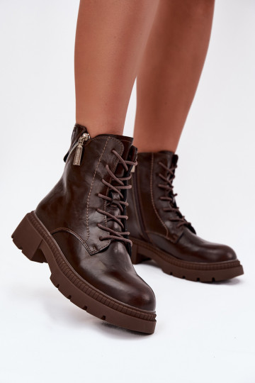 Bottes de travail en cuir pour femmes, isolées, Big Star SS274453, couleur marron 2