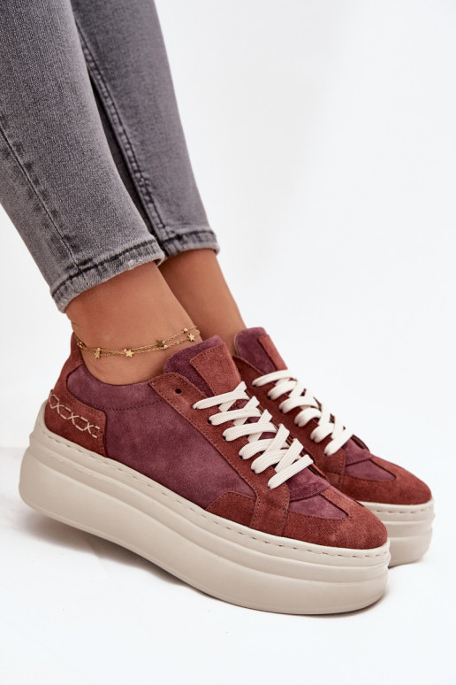 en daim Chaussures modèle baskets avec une plateforme Zazoo N1270S3 Couleur violette en daim Chaussures modèle baskets avec une plateforme Zazoo N1270S3 Couleur violette