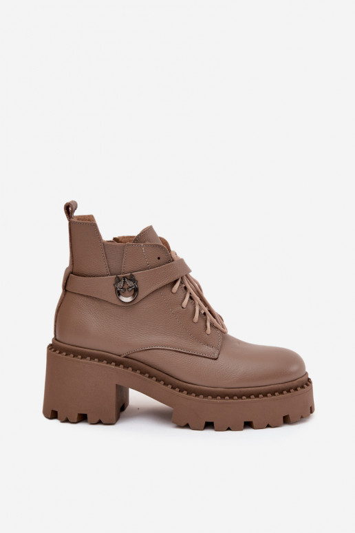 Peau Bottes pour femmes Klocke avec des talons décorés réchauffer Zazoo 60557 beige