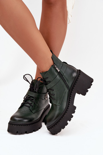 Peau Bottes pour femmes Klocke avec des talons décorés réchauffer Zazoo 60557 couleur kaki 2