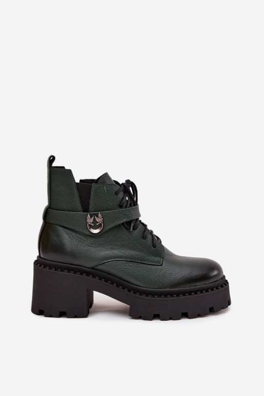 Peau Bottes pour femmes Klocke avec des talons décorés réchauffer Zazoo 60557 couleur kaki Peau Bottes pour femmes Klocke avec des talons décorés réchauffer Zazoo 60557 couleur kaki