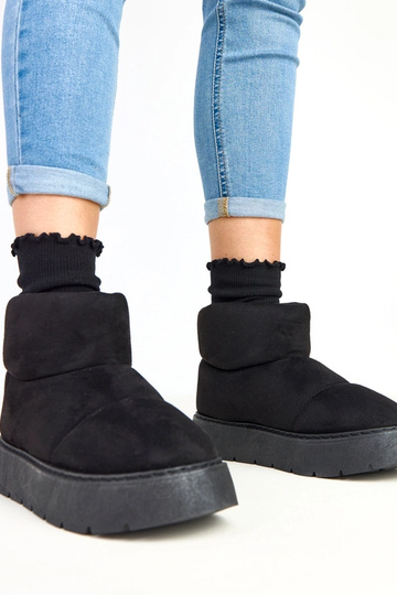 Schwarze gefütterte Schneestiefel auf Plattform, Ribeiro