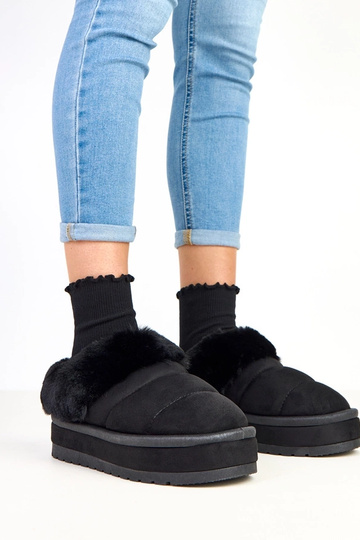 Bottes de neige courtes noires, isolées en fourrure, Almeida