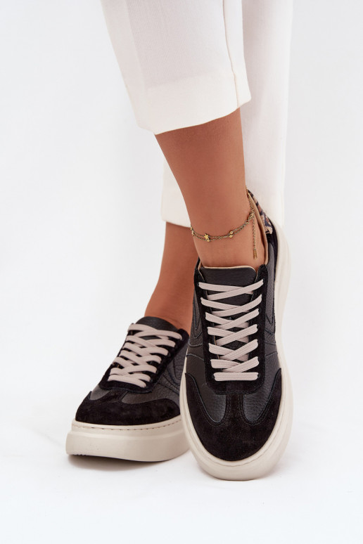 Haut Sneakers Stilvollllschuhe Feminin mit einer Plattform mit Leopardenfellmuster Zazoo N1263 schZuarze Farbe Haut Sneakers Stilvollllschuhe Feminin mit einer Plattform mit Leopardenfellmuster Zazoo N1263 schZuarze Farbe