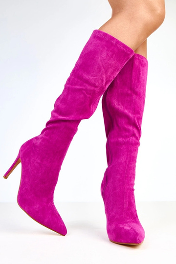 Bottines violettes à talons jusqu'au genou Brooke