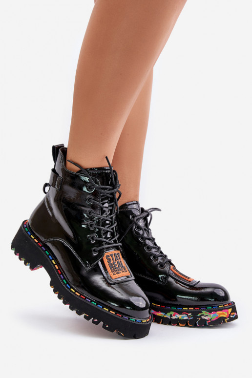 met lakeffect Laarzen schoenen Dames Opar het kasteel Leer Artiker 55C0517 zInart