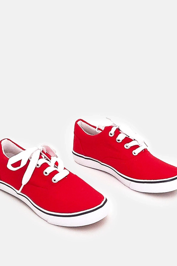 Rode kinder sportschoenen met veters Bollis 2