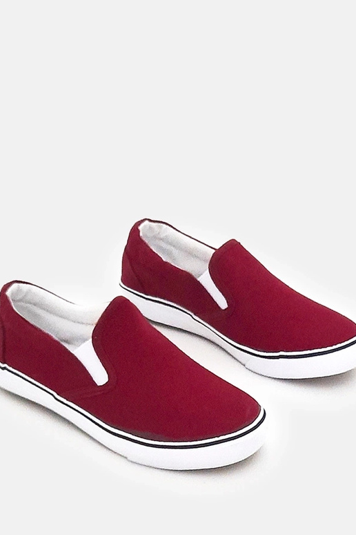 Baskets slip-on bordeaux pour enfants...