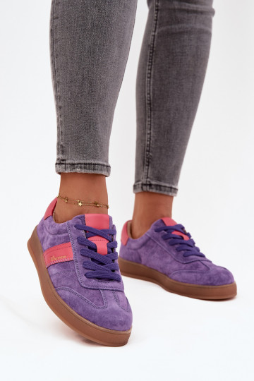 suède sportieve schoenen dames Vinceza 79576 in paarse kleur 2